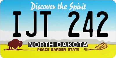 ND license plate IJT242