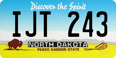 ND license plate IJT243