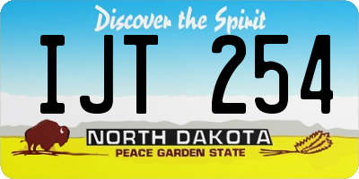 ND license plate IJT254