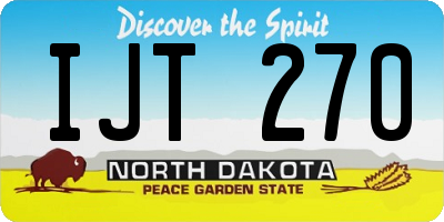 ND license plate IJT270
