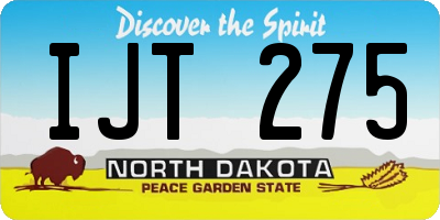 ND license plate IJT275