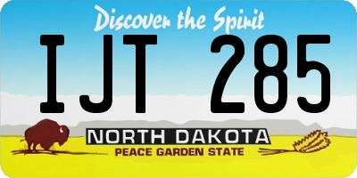 ND license plate IJT285