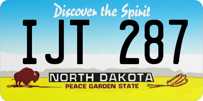 ND license plate IJT287