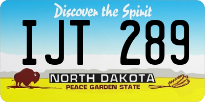 ND license plate IJT289