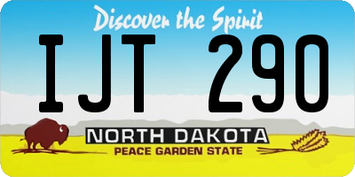 ND license plate IJT290