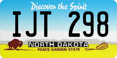 ND license plate IJT298