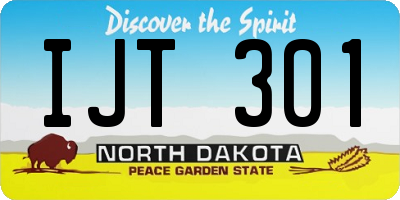 ND license plate IJT301