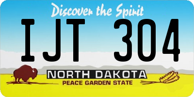 ND license plate IJT304