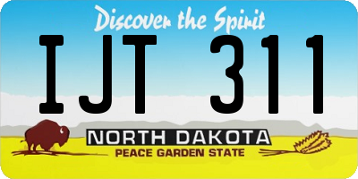 ND license plate IJT311