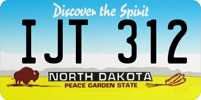 ND license plate IJT312
