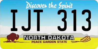 ND license plate IJT313