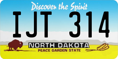 ND license plate IJT314