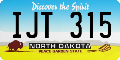 ND license plate IJT315
