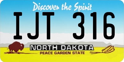 ND license plate IJT316