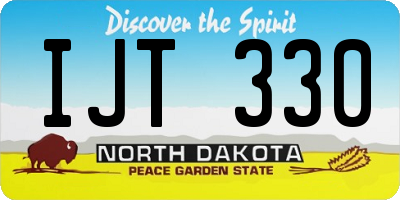 ND license plate IJT330