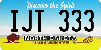 ND license plate IJT333