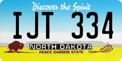 ND license plate IJT334