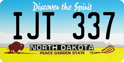 ND license plate IJT337