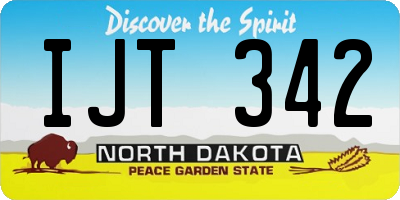ND license plate IJT342