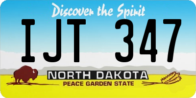 ND license plate IJT347