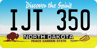 ND license plate IJT350