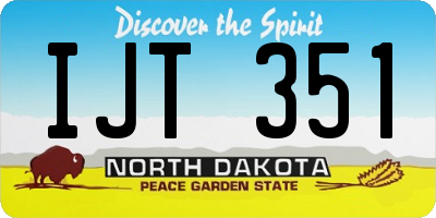 ND license plate IJT351