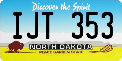 ND license plate IJT353