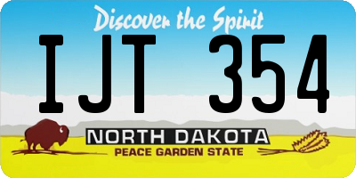 ND license plate IJT354
