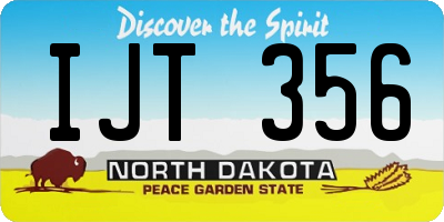 ND license plate IJT356