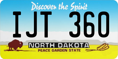 ND license plate IJT360