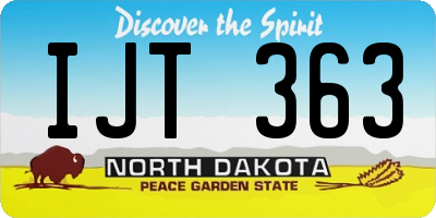 ND license plate IJT363