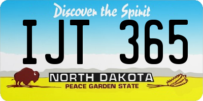 ND license plate IJT365