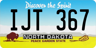 ND license plate IJT367