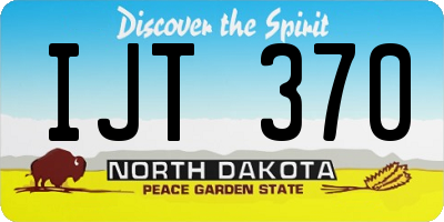 ND license plate IJT370