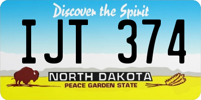 ND license plate IJT374