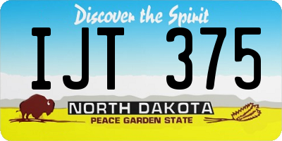ND license plate IJT375