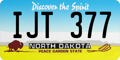 ND license plate IJT377