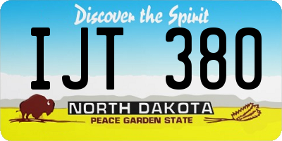 ND license plate IJT380
