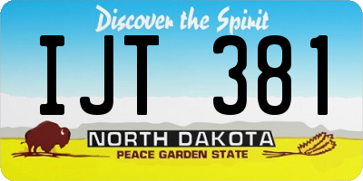 ND license plate IJT381