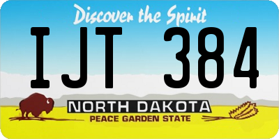 ND license plate IJT384
