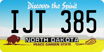 ND license plate IJT385