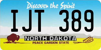 ND license plate IJT389