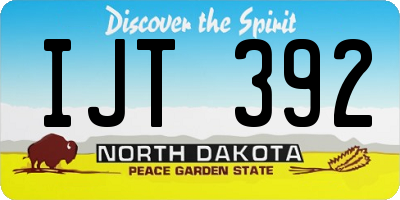 ND license plate IJT392