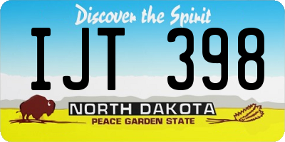 ND license plate IJT398