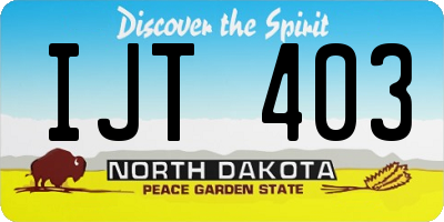 ND license plate IJT403