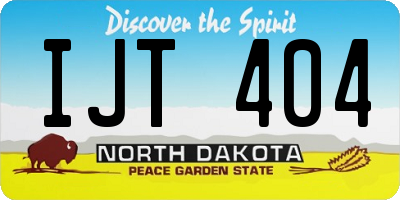 ND license plate IJT404