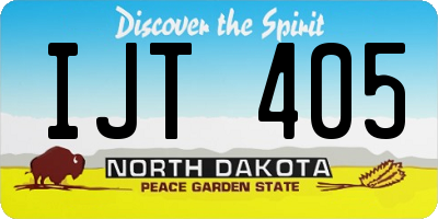 ND license plate IJT405