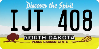 ND license plate IJT408