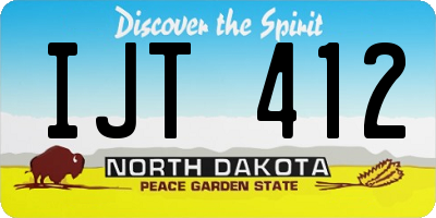 ND license plate IJT412