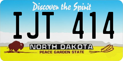 ND license plate IJT414